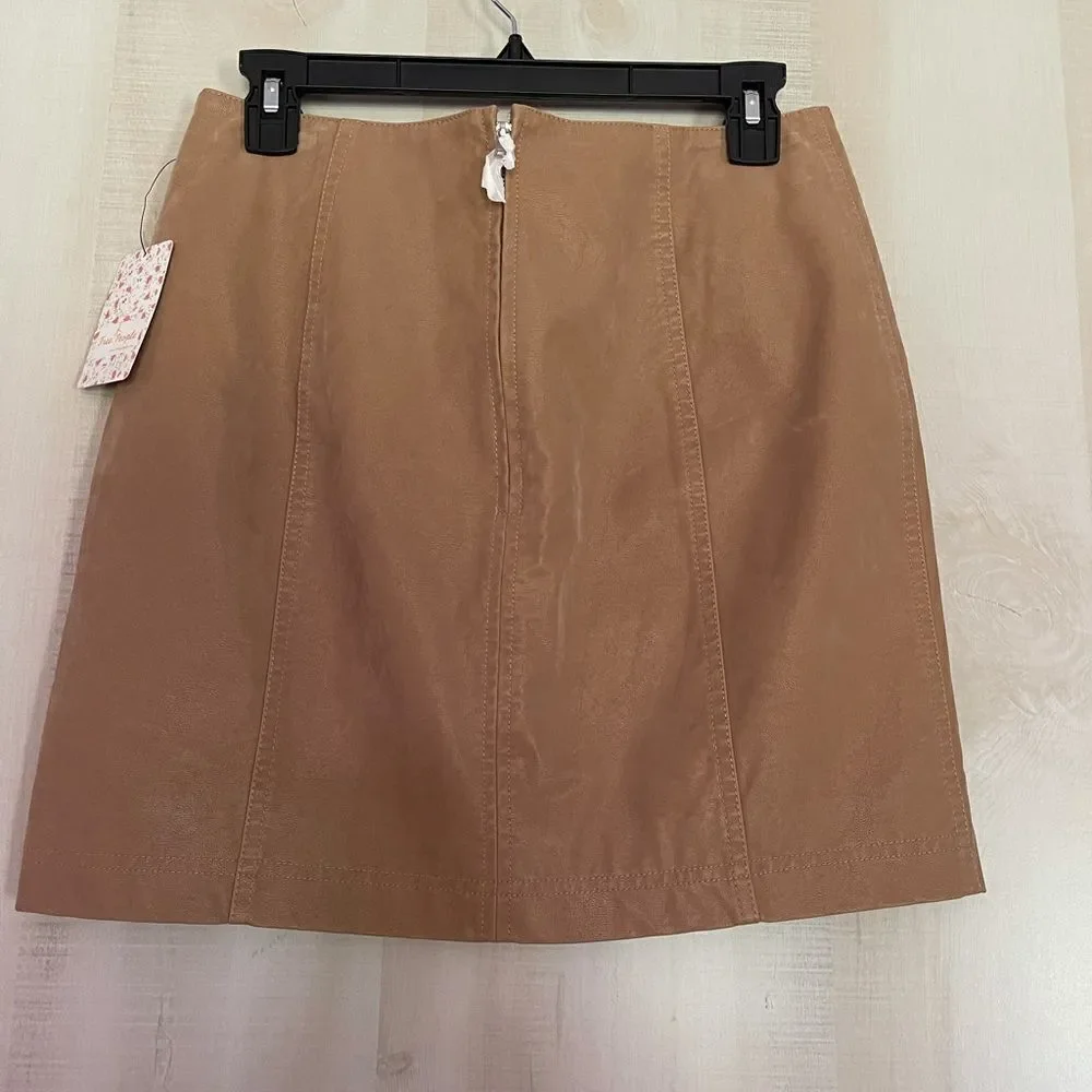 NWT Free People modern‎ femme suede tan skirt, 10